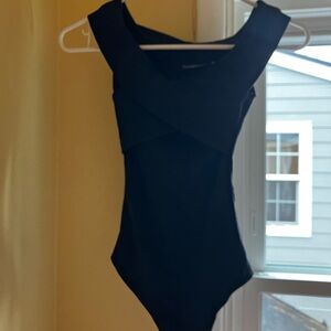 Abercrombie & Fitch Black Bodysuit with Scoop Neckline and Sleeveless Design